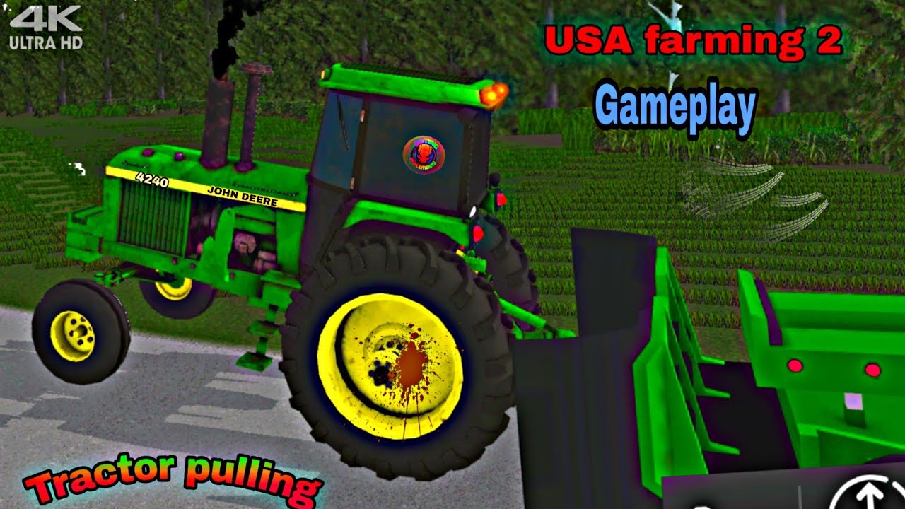John Deere tractor pulling USA farming 2 simulator gameplay walkthrough