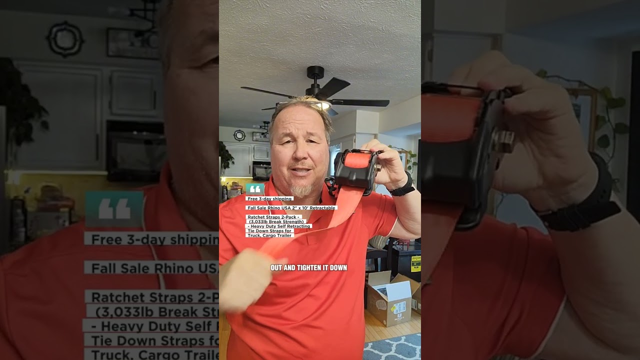 Secure Your Cargo Fast! Rhino USA Retractable Ratchet Straps 🚚💪 Free 3-day shipping Fall Sale