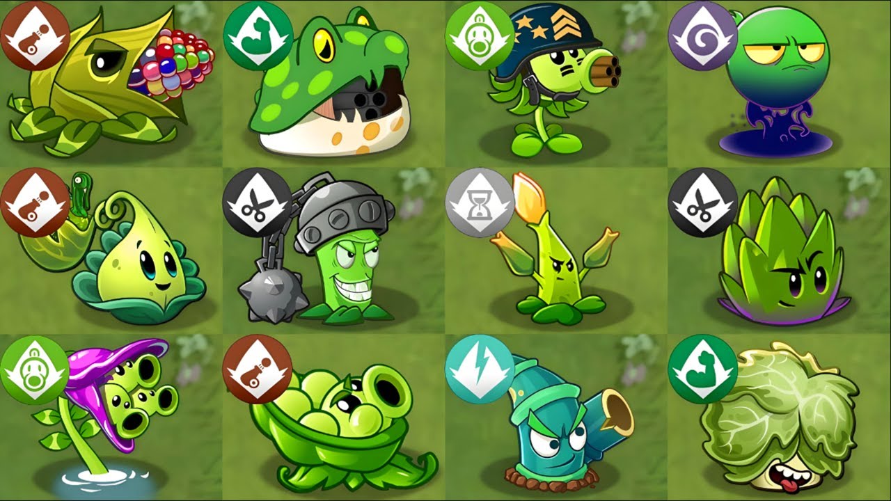 All GREEN Premium Plants Power-Up vs All Final Bosses Fight! - PvZ 2 ...
