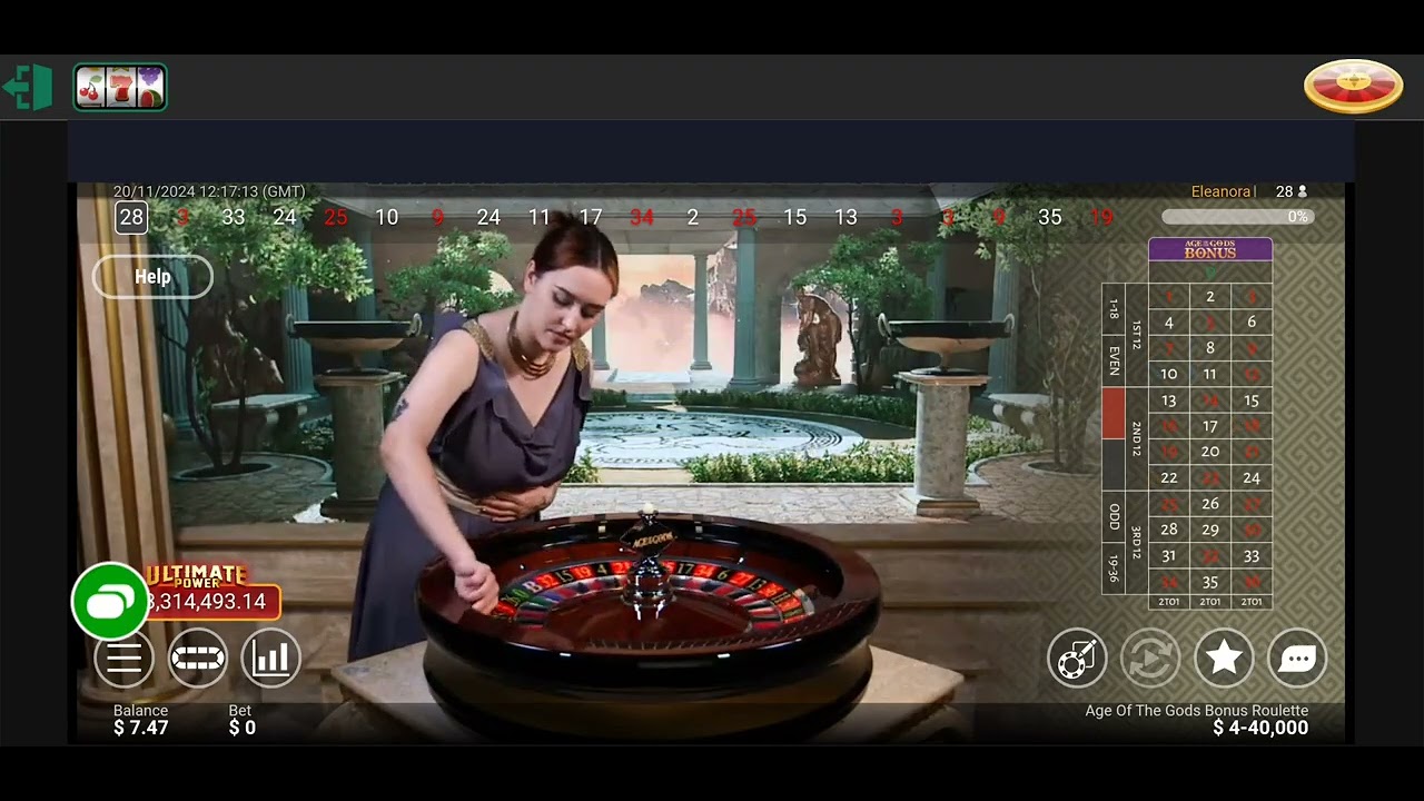 Eleanora at Age of the Gods Roulette