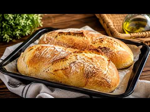 4-Ingredient Italian Bread, No-Knead! Quick, Easy, Crusty, and Fluffy