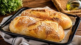 4-Ingredient Italian Bread, No-Knead! Quick, Easy, Crusty, and Fluffy