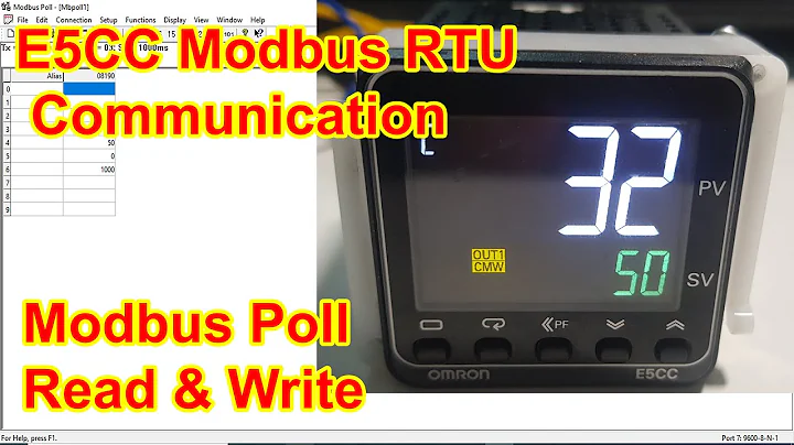 Modbus Poll: Read & Write Communication Data for Modbus RTU with E5CC Temperature Controller.