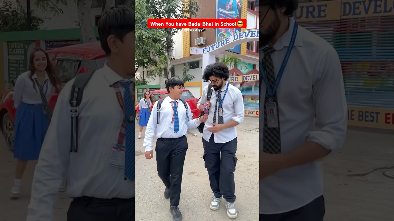 When You have Bada-Bhai in School😎 #shorts #teratrigun #comedy #schoollife #badabhaistatus