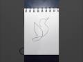Draw a bird without lifting the pen | easy drawing for kids #simple #funart #howtodraw #trending diy