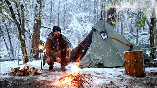 Hot Tent Camping in the Snow