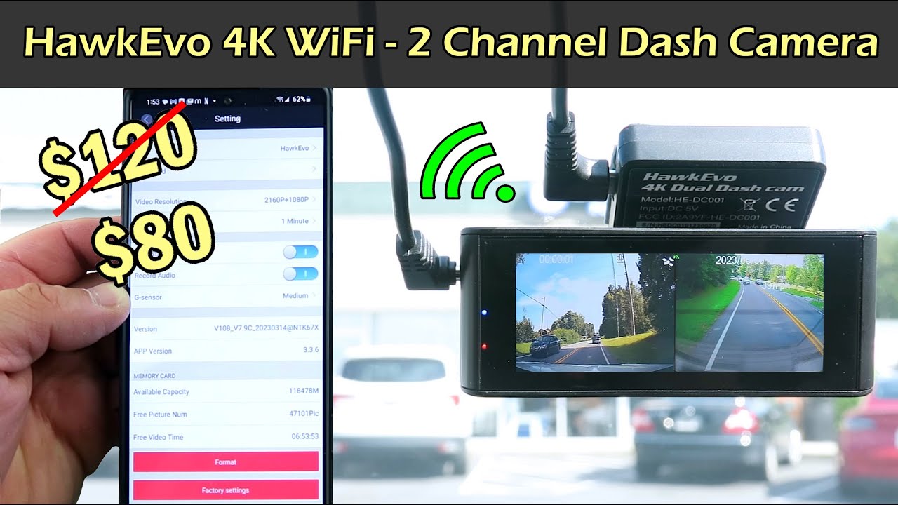 4k Dual Dashcam Built in Wifi Gps Front 4k And Rear 1080p - Temu