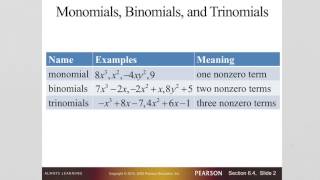 MATH 90 6.4 Multiplying Polynomials