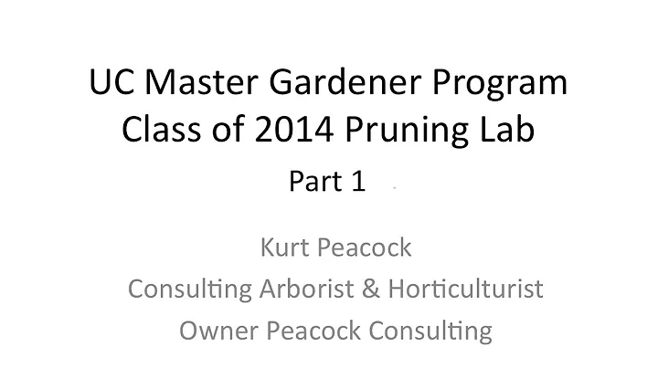 Pruning with Kurt Peacock part 1