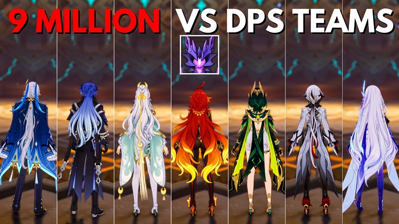 9 Million HP Abyss VS 10 Insane DPS Teams Showcase [Genshin Impact]