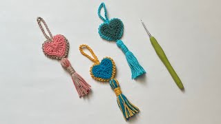 Crochet - Heart Keychain/Keyring - Very Easy Pattern 💕