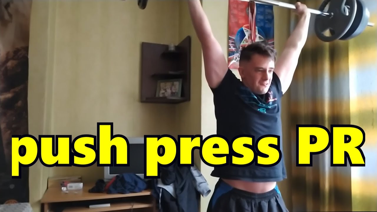55,5 kg x2 push press PR YouTube