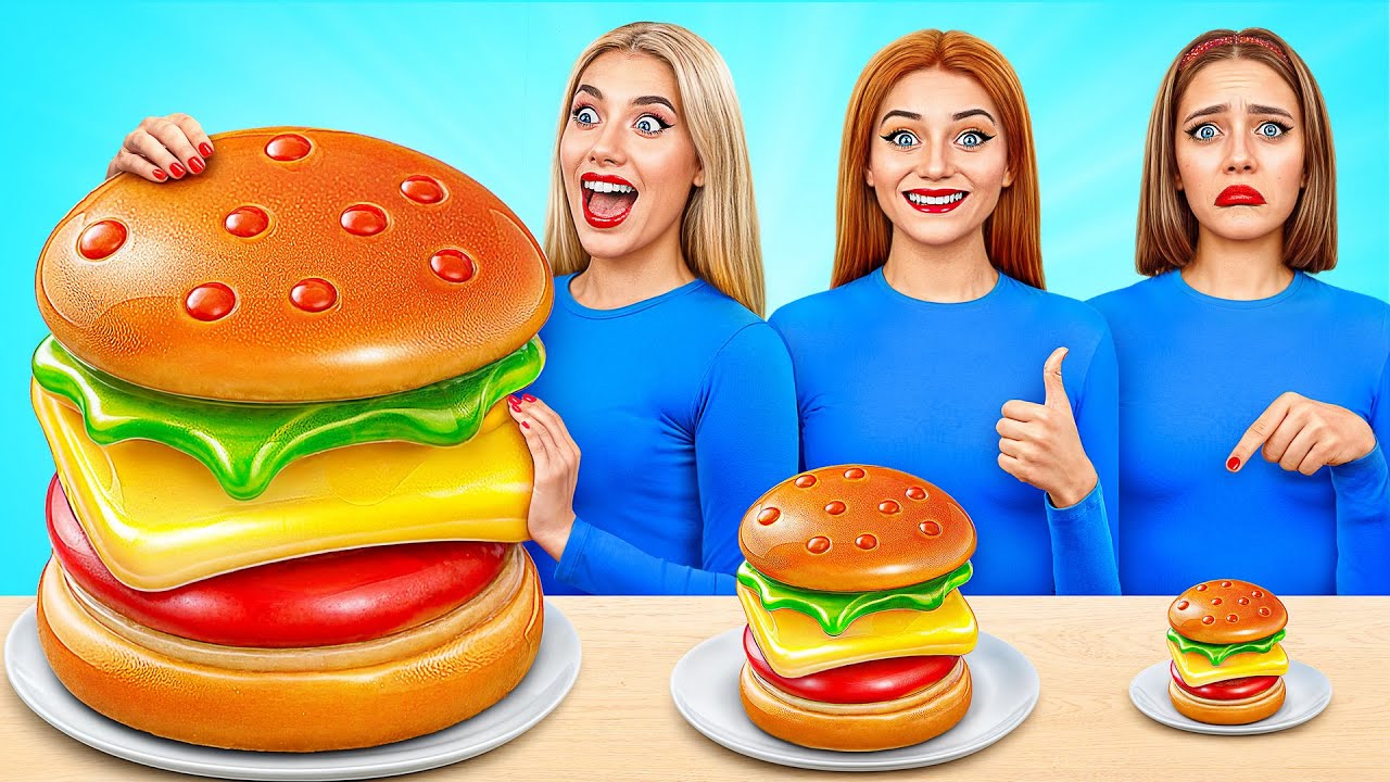 Big, Medium and Small Plate Challenge with Vampire | Funny Food