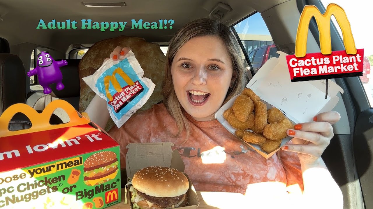Trying McDonalds NEW Adult Happy Meals | Cactus Buddy Flea Market