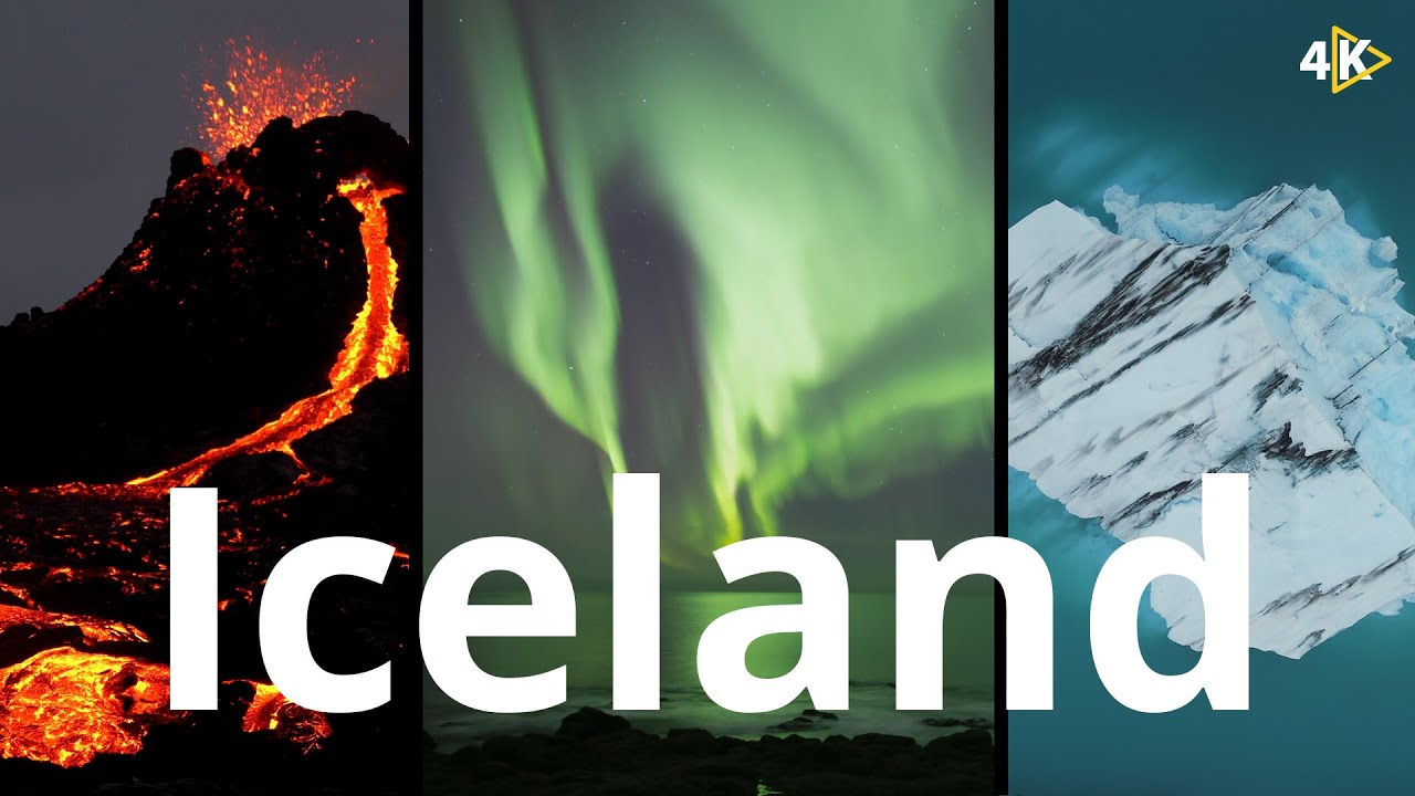 Fire & Ice & Light - Iceland from above - YouTube