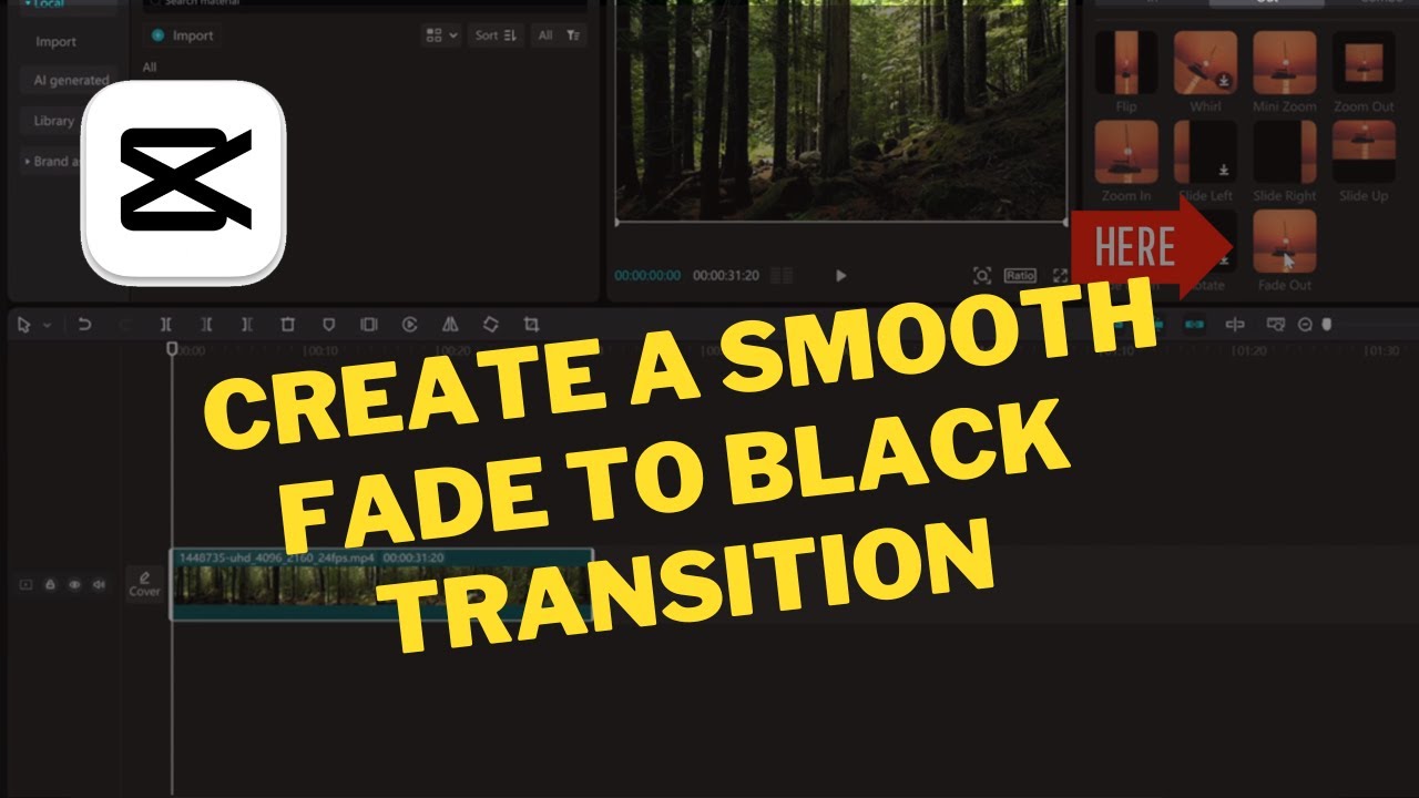How to Create a Smooth Fade Out to Black Transition in CapCut PC (2024 ...