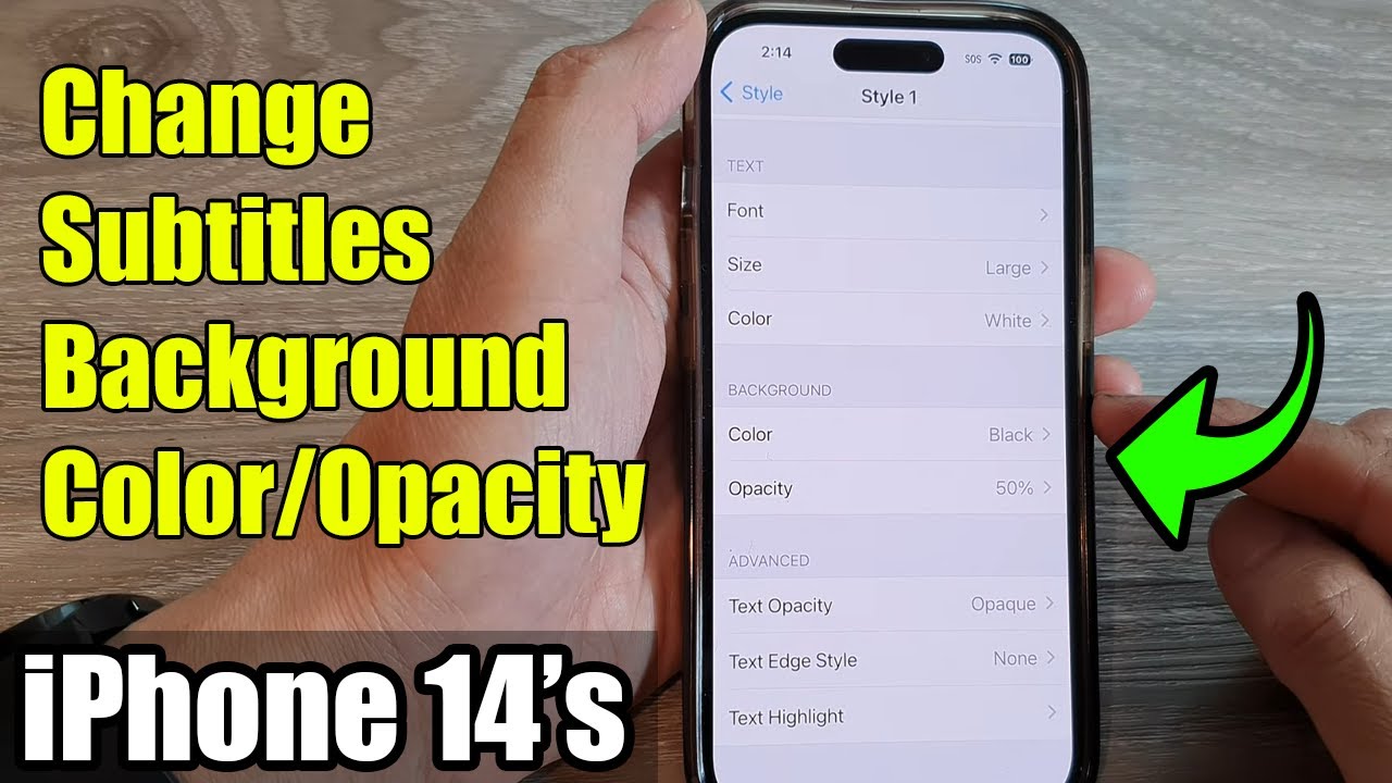 iPhone 14's/14 Pro Max: How to Change Subtitles Background Color/Opacity -  YouTube