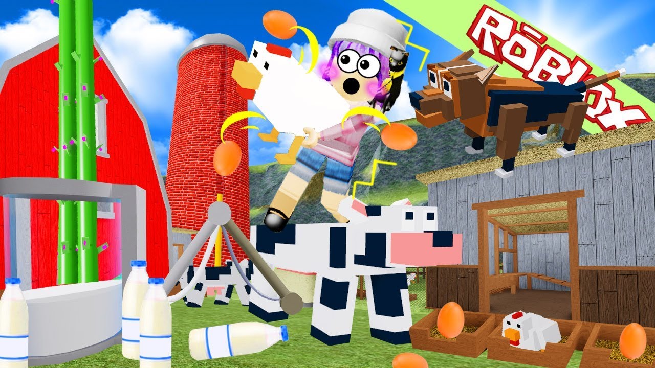 Roblox ตอนที่ 2 เลี้ยงไก่ รีดนมวัว ทำเนย ขายได้กำไรสุดเพลียยย roblox