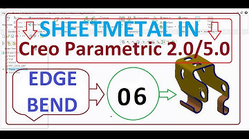Creo Tutorial for Beginners 6. Edge bend in Creo 5.0 Sheetmetal Part modeling in Hindi /English
