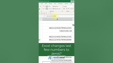 Stop Excel changing the last few numbers of very long numbers