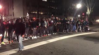 RAW VIDEO: Protesters chant, block street near State Capitol in Raleigh