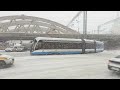 Московские трамваи &quot;Витязь-М&quot; в снегопад (07.02.2024)