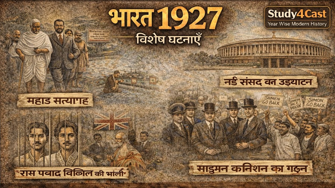 1927 की प्रमुख घटनाएँ | महाड सत्याग्रह | साइमन कमीशन | मद्रास कांग्रेस अधिवेशन | Modern History