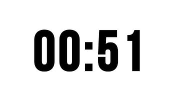51 Second Timer Without Music, Simple Countdown With Alarm At The End