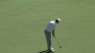 Zach Johnson makes an 18-foot birdie on No. 5 at Hero