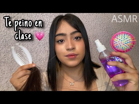 ASMR compañera amable de clase juega con tu cabello 🫣📚