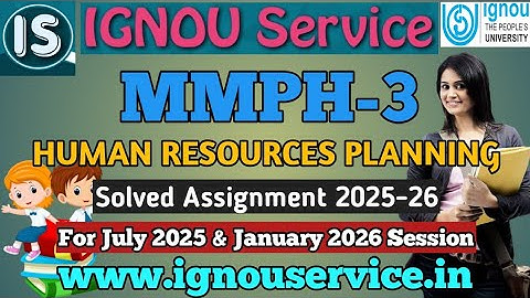 IGNOU MMPH-3 Solved Assignment 2025-26 For July 2025 and January 2026 Session