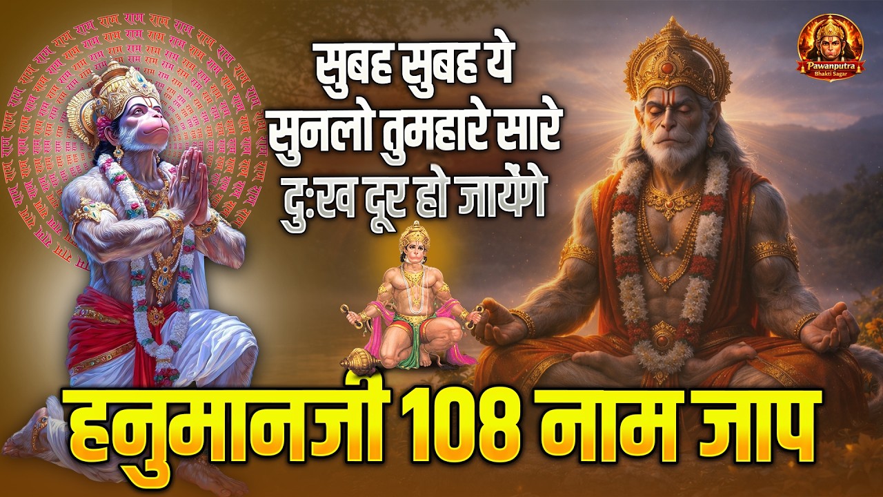 हनुमान जी के 108 नाम जाप | दुःख दूर करने वाला जाप | Hanuman 108 Naam Jaap | Powerful Hanuman Mantra