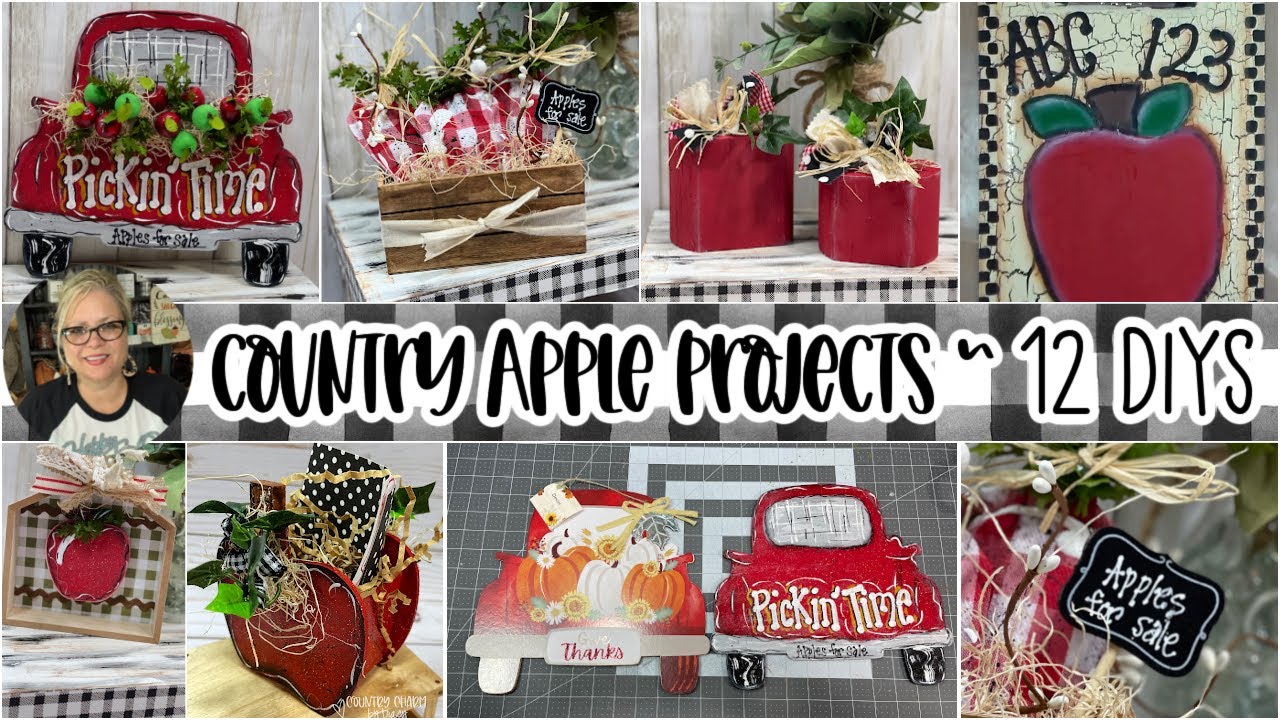 🍎🍃🍏COUNTRY APPLE HANDPAINTED PROJECTS 12 DIYs to Inspire YOU!! DOLLAR TREE HOBBY LOBBY YouTube