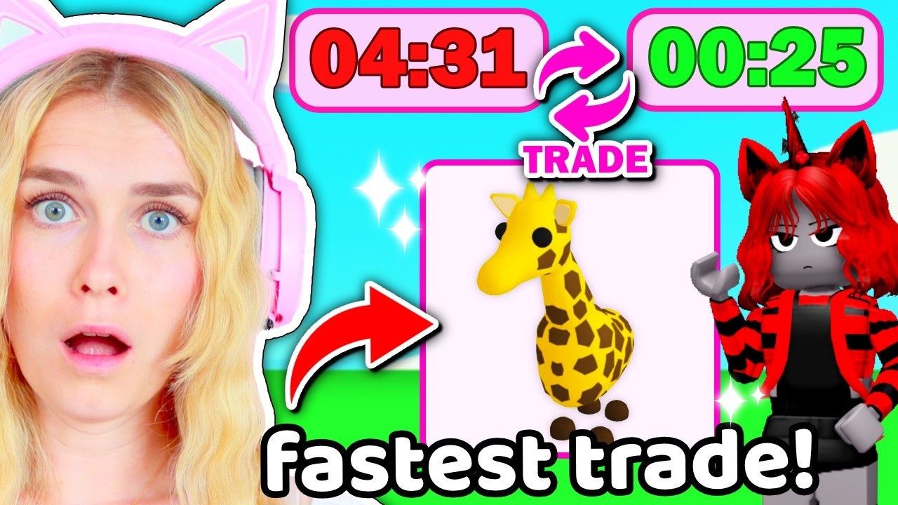 First To Trade For GIRAFFE Wins In Adopt Me!