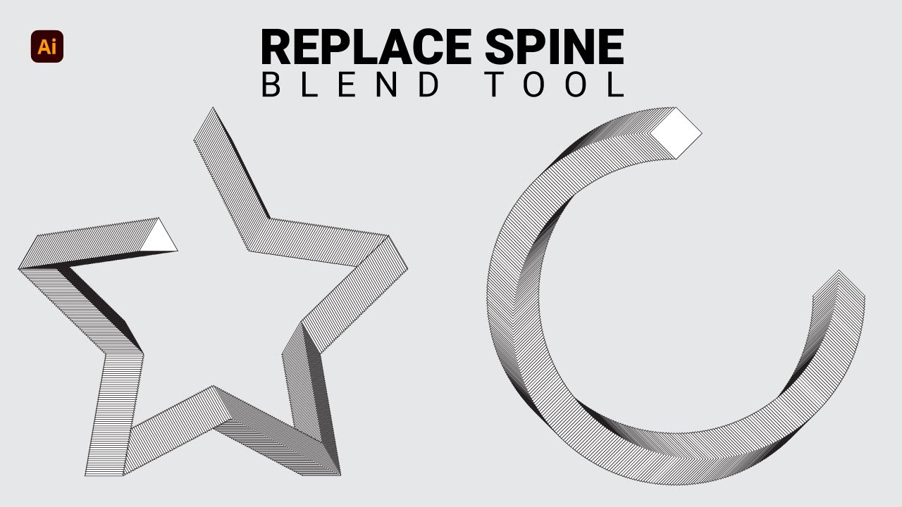 Replace Spine in Adobe Illustrator | Blend Tool - YouTube