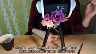 ASMR Korean Ear Blowing, Trigger wordssksk, nyam, mouth sound, Ear Cleaning