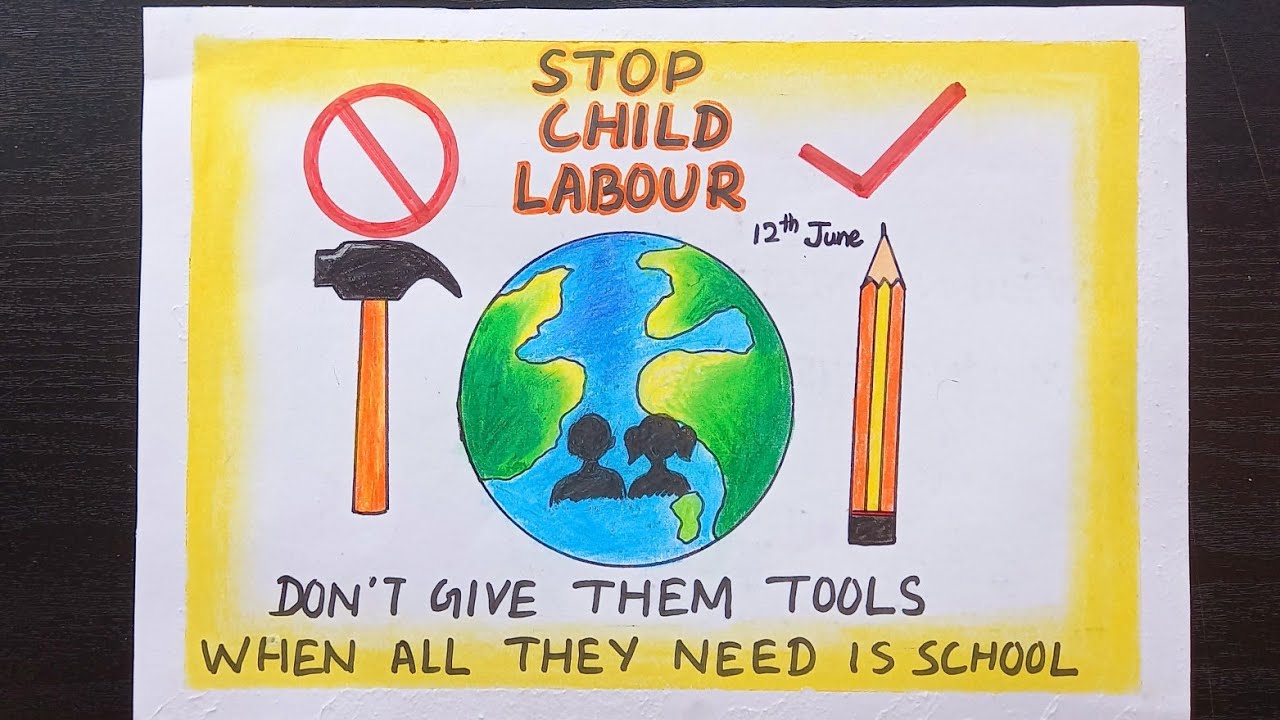 Stop child labour | Poster drawing, Drawing competition, Children's day  poster