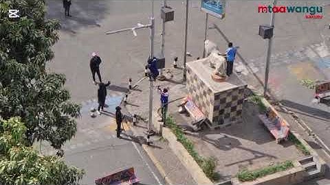 Moment goons vandalized Total petrol station and CCTV cameras in Nakuru city