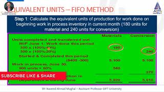 #1: Process Costing | Equivalent Units | FIFO Method | Numerical Example-1