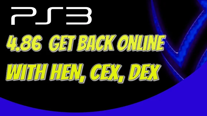 PS3 - Get back online 4.86 (UPDATE in description) with HEN, CFW (CEX Sen Enabler 6.2.5), and DEX
