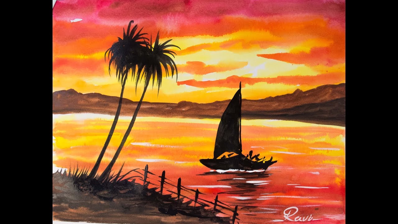 The 49+ Little Known Truths on Beautiful Sunset Watercolor Drawing