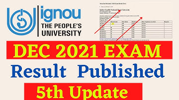 IGNOU DEC 2021 Exam Result Published || DEC 2021 Result 5th Update || IGNOU Update