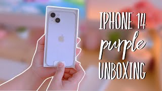 iPhone 14 purple unboxing and trying out iPhone 13 cases