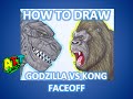 How to Draw GODZILLA VS KONG FACE OFF!!!