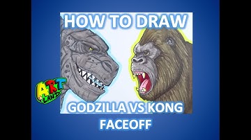 How to Draw GODZILLA VS KONG FACE OFF!!!