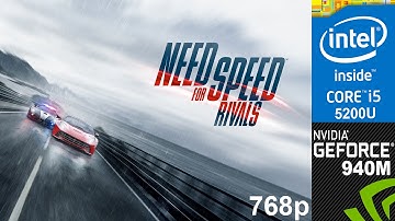 NFS Rivals on HP Pavilion 15-ab032TX, Ultra Setting 768p, Core i5 5200u + Nvidia Geforce 940m