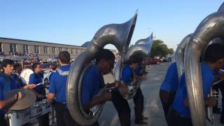 EAHS Spartan Band lining up for the 2015 Homecoming Parade. 9-17-15