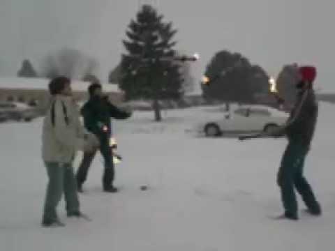 Fire Juggling In The Snow