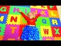 Alice plays and learns english words with ABC song for kids