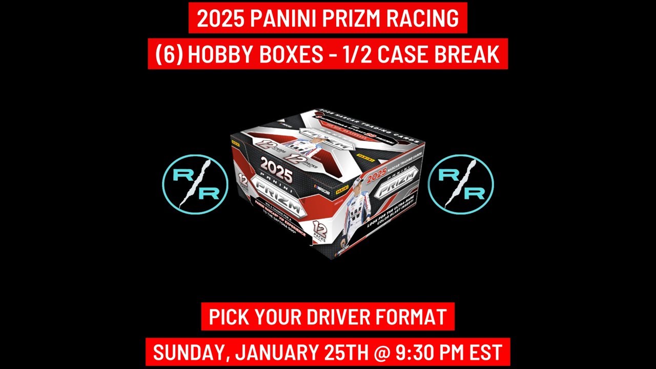 2025 Panini Prizm Racing 6 Hobby Box 1/2 Case Break Sunday 1/25 @ 9:30 PM EST